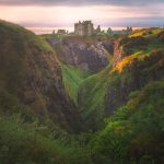 Golden,Sunrise,Or,Sunset,Light,On,The,Coastal,Landscape,Ruins