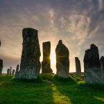 Callanish,Stones,At,Sunset,With,Sunburst,And,Shadows.,Located,In