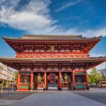 Tokyo, Japan - October 27, 2017 : Tokyo Japan, city skyline at Asakusa Temple (Senso-Ji)